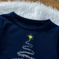 thumbnail image 4 of GRNSHTS Baby Boys Girls Matching Christmas Clothes Print Top T-Shirt and Red Plaid Pants Winter Outfits (Navy blue,5-6T), 4 of 14