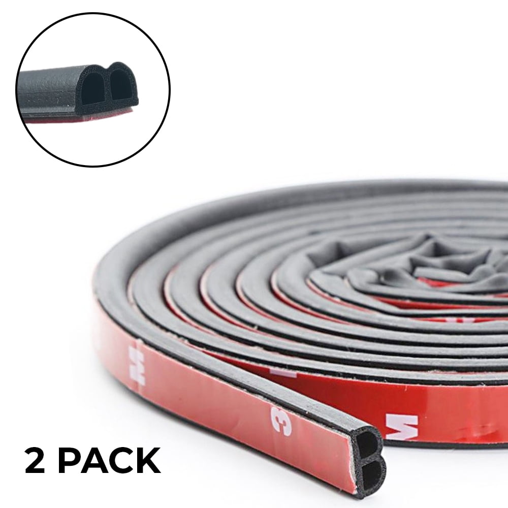 CANOPUS 32 Feet Car Door Seal Strip, Rubber Seal Self Adhesive Weather Stripping, B Shape, Pack