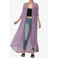 thumbnail image 3 of TheMogan Cardigan Ouvert à Manches Longues en Maille pour Femmes Mi-Mollet Caftan Transparent, 3 of 6