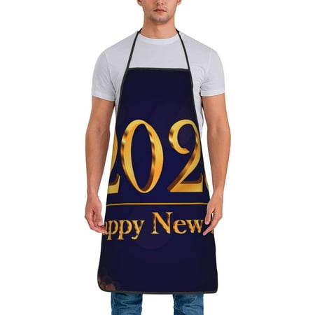 

Zeuib 2025 Happy New Year 3 Print Unisex Waterproof Aprons Cooking Aprons for Kitchen Gardening and Salon Water & Oil Resistant