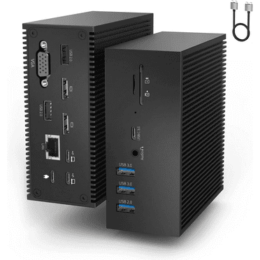 USB C Docking Station, 16 in 2 Universal USB C Dock Triple Display with 4K HDMI,VGA,100W PD Input Multiport Hub for MacBook Pro/Air,Lenovo,HP,Dell(USB-A/C 3.0,RJ45,Audio&Mic,SD/TF)