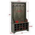 Prepac Wide Hall Tree and Bench with Shoe Storage, Drifted Gray