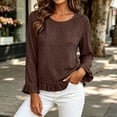 thumbnail image 4 of jjayotai Womens Long Sleeve Shitrs Fall Tshirts Ruffle Flowy Crew Neck Dressy Casual Blouses 2026 Trendy Cute Work Outfits, 4 of 6