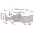 thumbnail image 2 of vidaXL 9 Piece Patio Sofa Set with Cushions Black Poly Rattan Acacia, 2 of 6