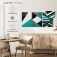 thumbnail image 5 of Elephant Stock Textures Geometric Abstract Xii Wall Art - Horizontal Multi Panel Canvas - Living Room Wall Decor - Abstract Multi Panel - Turquoise And Black Decor - 56" x 27", 5 of 8