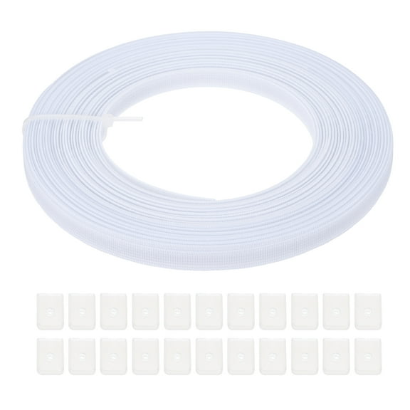 Uxcell Boning for Sewing, 10 Yard 8mm Wide Polyester Sew-Through High Density Corset Boning with 40Pcs End Caps, White