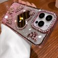 thumbnail image 3 of for iPhone 16 Pro Max Bling Case, Shockproof Luxury Shiny Diamond 3D Butterfly Glitter Gilry Woman Thin Soft Phone Cover with Love Heart Makeup Mirror for iPhone 16 Pro Max 6.9 inch (Pink), 3 of 12