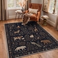 thumbnail image 4 of KUETH 2x7 Low Pile Low Pile Nature Runner Rug, Machine Washable Soft Non Slip Backing Rug Runner, ONYX BLOOM Rug for Hallway Kitchen Bedroom, 4 of 5