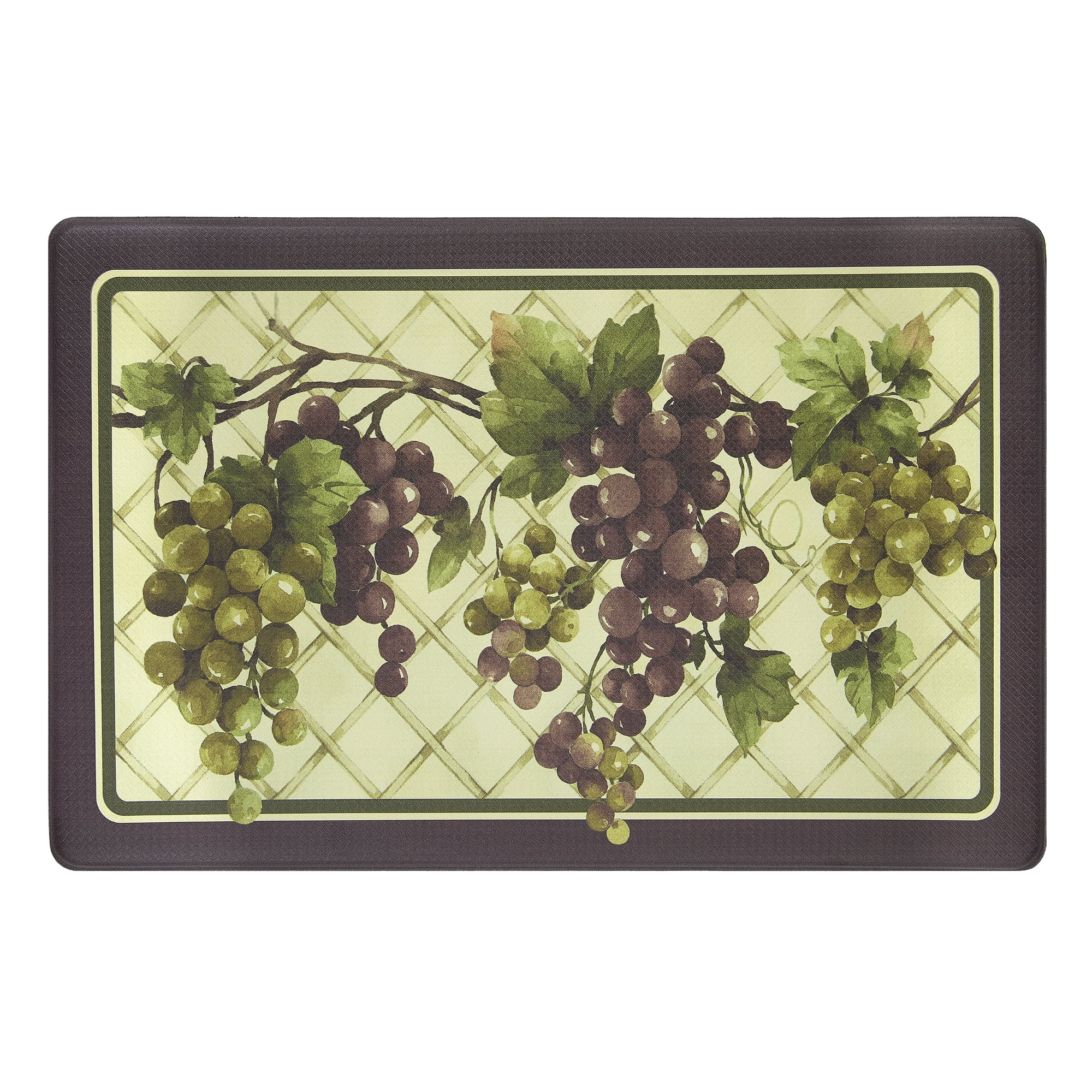 Oversized Premium Anti Fatigue Memory Foam Kitchen Floor Mat - Tuscany Grape Vine