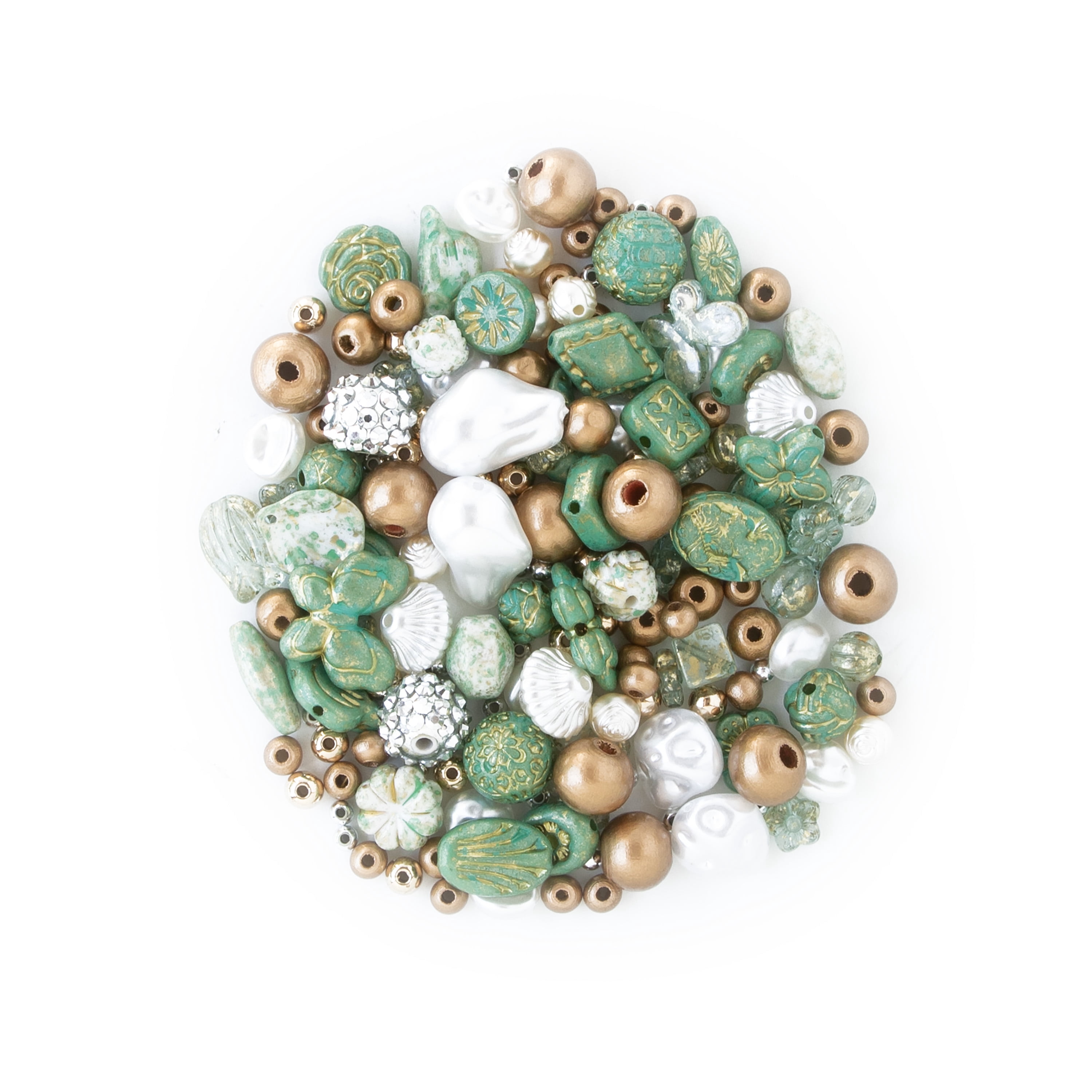 The Beadery Craft Products Green Pearl Bead Mix