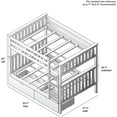 thumbnail image 2 of BEDSMART Lits Superposés Double sur Double en Bois Massif avec Rangement / Espresso, 2 of 7