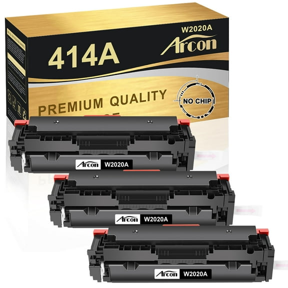 Arcon 3-Pack Compatible Toner for HP 414A W2020A works with LaserJet M454dn M454dw Pro MFP M479 M479dw M479dn M479fdw M480f Printers NO-CHIP with tools (Black)
