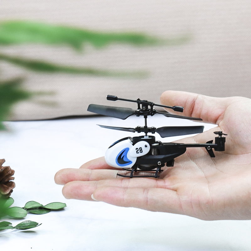 Funtogether Toys Mini RC Helicopter, 2-Channel Remote Control Helicopter for Beginners, Easy-to-Fly Indoor Micro Airplane with LED Lights