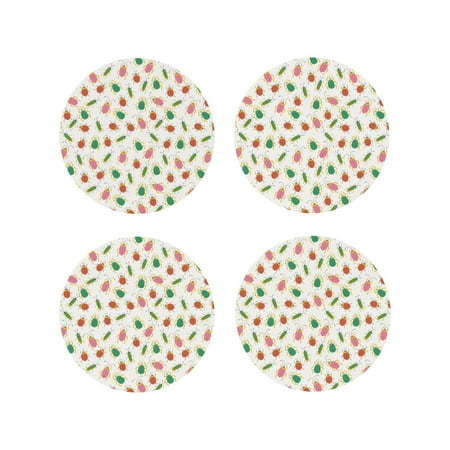 

Tideii Colorful Insect1 for Leather Coasters 4 Pieces Anti-fouling and Anti-scalding Decorative Coasters Suitable for Restaurants Kitchens Coffee Shops-Round Shape
