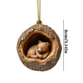 thumbnail image 3 of Taicans forest Animal Christmas Ornament - Handcrafted Wood Bear in Hollow Log,Rustic Holiday Decor for Christmas Tree,Winter Home Decor,Nature Lover Gift‌, 3 of 5