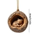 thumbnail image 3 of Herunwer Animal Christmas Ornament, Owl & Raccoon 2D Acrylic Hanging Ornaments for Christmas Tree, Holiday Decoration, 3 of 5