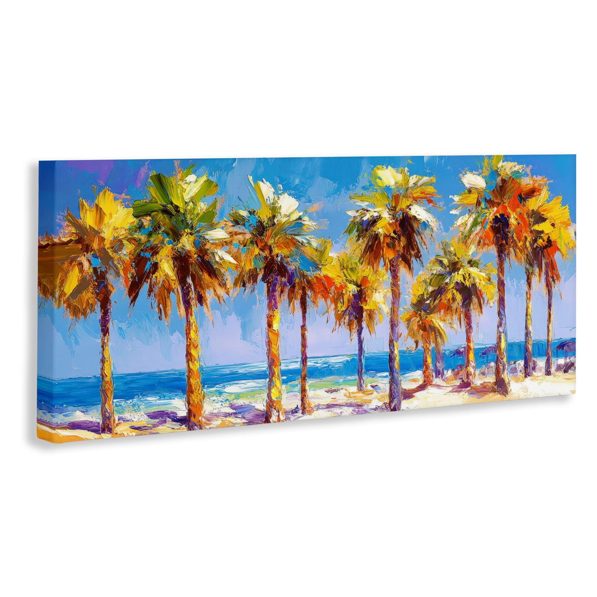 Stupell Industries Many Palm Trees on Beach Canvas Wall Art, design by Petal Prints Design