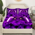 thumbnail image 3 of Erosebridal Purple Gamer Bed Sheets King,Gamepad Gaming Bedding King Size,Video Game Decor,Ultra Soft,4pcs, 3 of 7