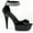 Black, variant on Ellie Shoes E-609-Haven 6" Heel Womens Sandal. 9 / Silver