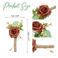 thumbnail image 3 of 15Pcs Groom Boutonnieres Burgundy Boutonnieres with Pins for Men Rose Wedding Ceremony Anniversary Dinner, Orange, 3 of 5