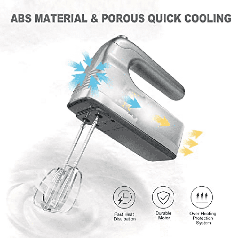 Rechargeable Cordless Hand Mixer Electric - 7 Speed Electric Handheld Mixer  with Storage Base, Digital Screen, 4 Stainless Steel Accessories for Easy