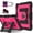 Black+Rose, variant on ELEHOLD 3-Layer Rugged Case For Apple iPad Air 11‑inch (M4) 2026, Heavy Duty Shockproof Logo Visible Foldable Kickstand Drop Protection Cover with Pencil Holder + Shoulder Strap, Navyblue+Black