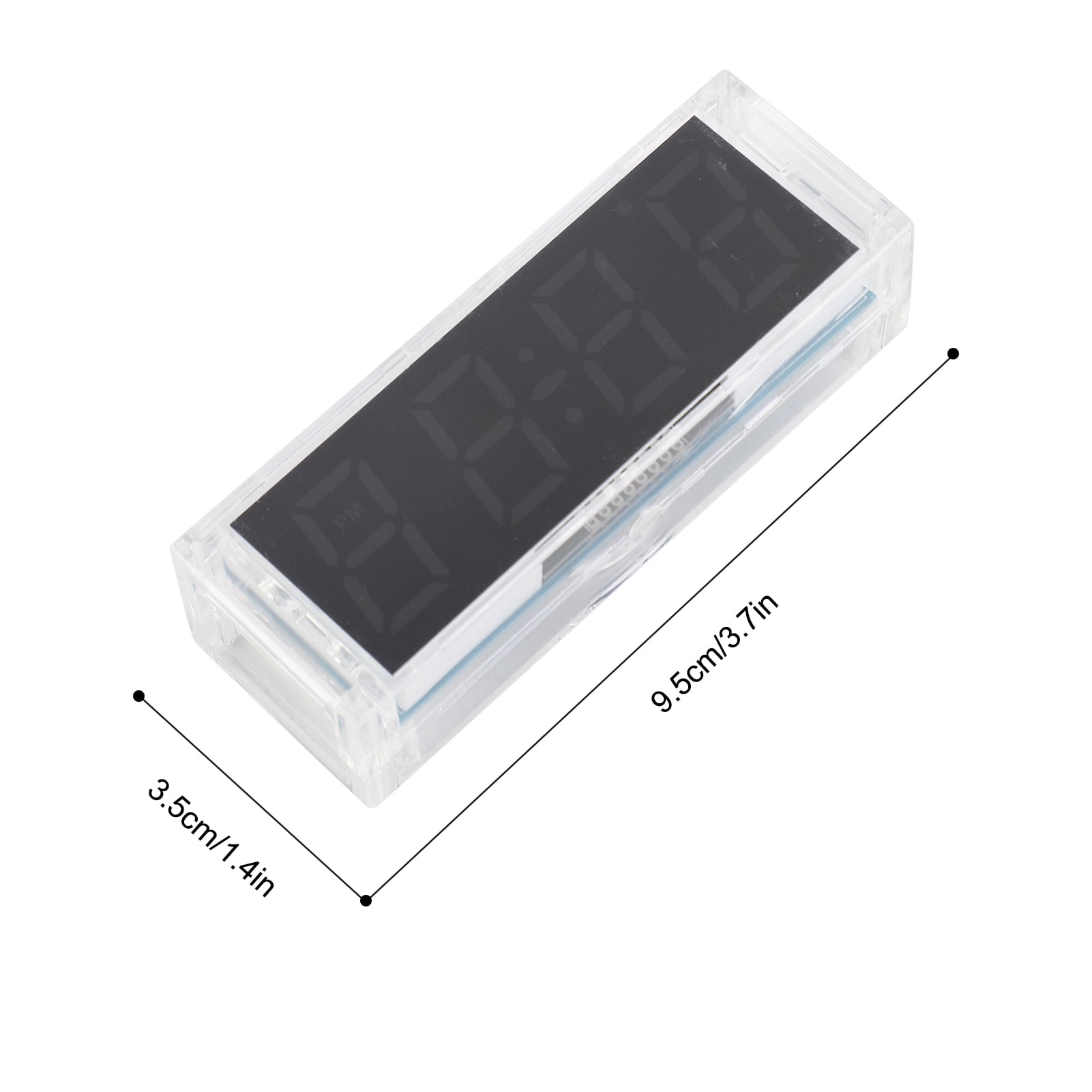 Compact Digital LED Clock DIY Kit with Transparent Case Blue 4.9 inches ...