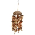 thumbnail image 1 of Juguete para masticar pájaros con cáscara de coco, corteza de maíz, mazorca, hojas de maíz, resistencia a las mordeduras, juguete decorativo divertido para masticar loros, 1 of 5
