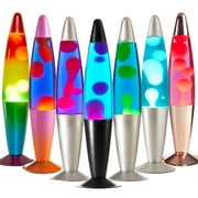 Urban Shop 16 Galaxy LED Motion Volcano Lamp, Purple Wax in Blue Liquid, Black Metal Base