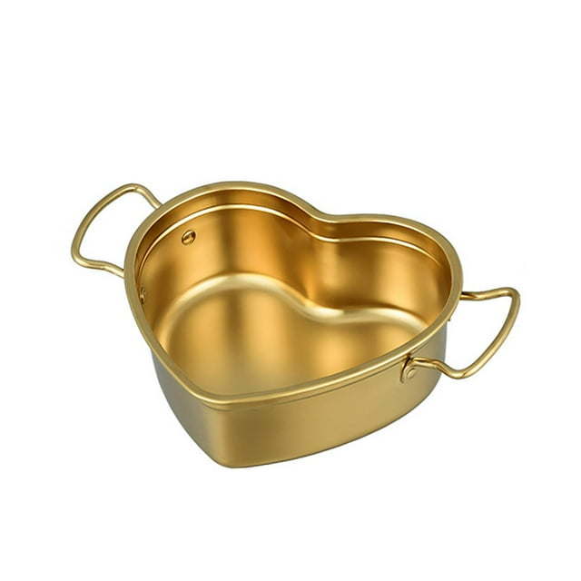 Sartén para salsa, utensilios de cocina, portátil, multifuncional, con forma de corazón, para sopa y salsa Oro