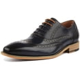 thumbnail image 6 of JUSTINREESS Aster Men's Pointed Toe Brogue Smart Shoes In Navy Size 9, 6 of 6