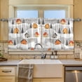 thumbnail image 2 of Yayeee Kitchen Curtains Tier Set of 2 Light Filtering 57"x24" Over Sink Window Panels, Orange Snow Houses, 2 of 7
