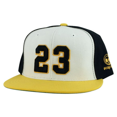 Player Number #23 Snapback Hat Cap Air Jordan Lebron - White Black