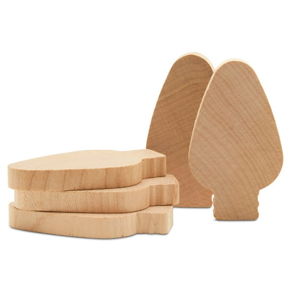 Wood Light Bulb Ornaments 2-3/4-inch, Pack of 25 Christmas Tiered Tray Decor for Bulletin Board Decoration & Crafts, by Woodpeckers