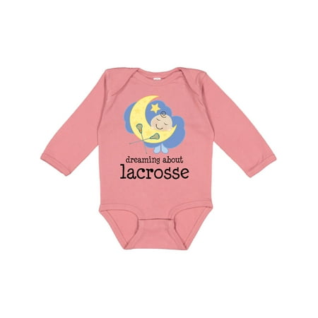 

Inktastic Lacrosse Baby Dream About Gift Baby Boy or Baby Girl Long Sleeve Bodysuit