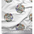 thumbnail image 1 of Soimoi Polyester Crepe Fabric Leaves & Floral Block Print Fabric by The Yard 52 Inch Wide, 1 of 3