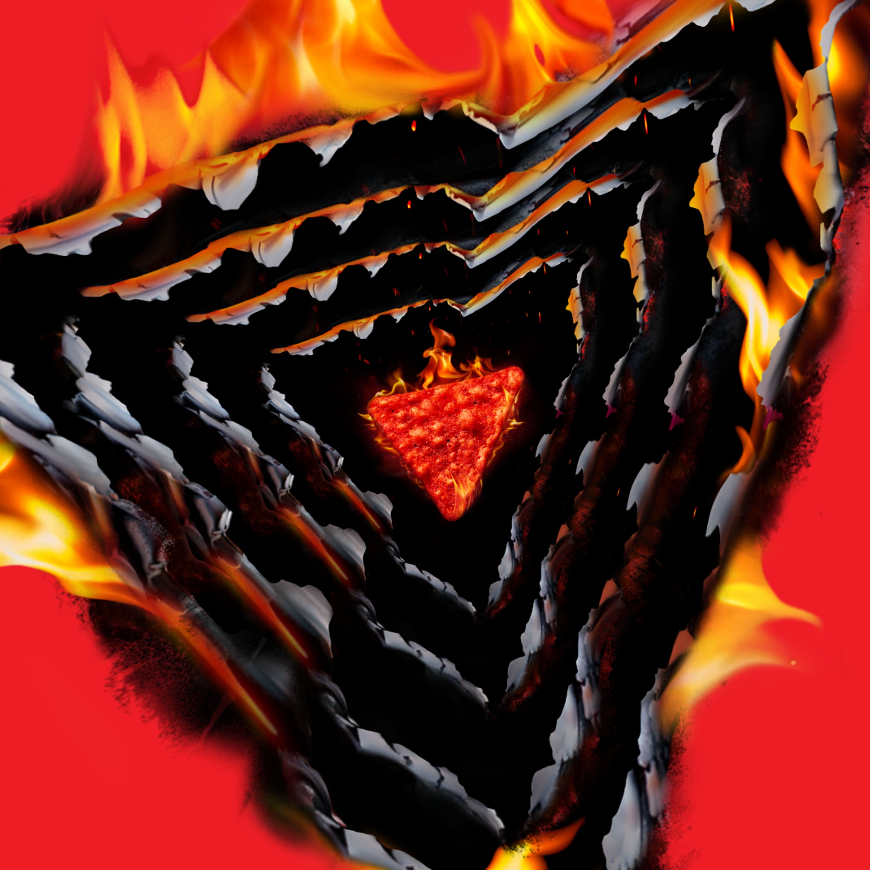 Doritos Flamin' Hot Nacho Tortilla Chips, 3.125 oz Bag