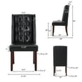 thumbnail image 6 of Noble House Cordella Contemporary Faux Leather Dining Chairs, Set of 2, Midnight Black, 6 of 8