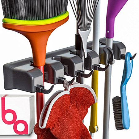 Berry Ave Broom Holder and Garden Tool Organizer for Rake Or Mop Handles up To 1.25-inches