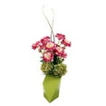 thumbnail image 1 of Vickerman Purple Ranunculus Mix in Chartreuse Geometric Vase, 1 of 1
