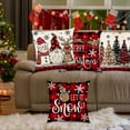 thumbnail image 2 of Feltree Christmas Throw Pillow Covers 4-Pack, Santa Claus Print Holiday Decor for Sofa Bed Living Room, 17x17 Inch Festive Pillow Cases, 2 of 8