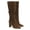 Dark Oliver, variant on Women Round Toe Knee High Boots Pull on Slouch Chunky Mid Heels Fashion Winter Daily Dress Shoes Size 13 Saddle Brown
