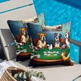 thumbnail image 5 of Abstract Animal Throw Pillow Cover Dog In The Room Poker Games Cotton Linen Cushion Cover Throw Pillow Case with Invisible Zipper for Couch Sofa Bed Chair Car 18x18 Inch, 5 of 14