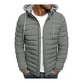 thumbnail image 1 of Men's Hooded Puffer Jackets Coats Winter Warm Zipper Casual Padded Outerwear, 1 of 4