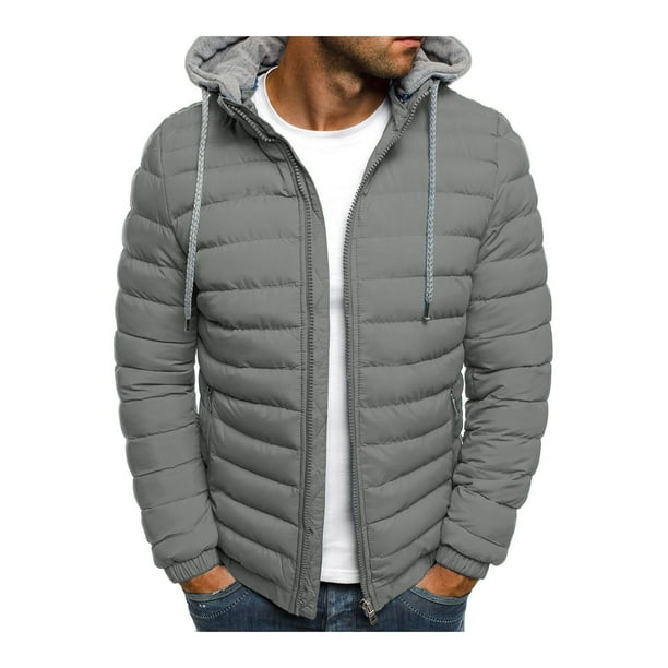 Men's Lightweight Down Puffer Solid Color Jacket Winter Breathable Warm ...