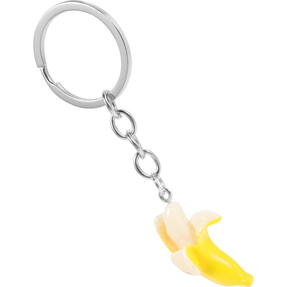 Raindrops Resin Pendant Cute Keychain Funny Banana Accessory 1Set 3.73X1.18X0.47in