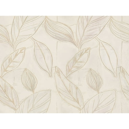 - Beacon House Rosalba Satin Leaf Wallpaper - Cream