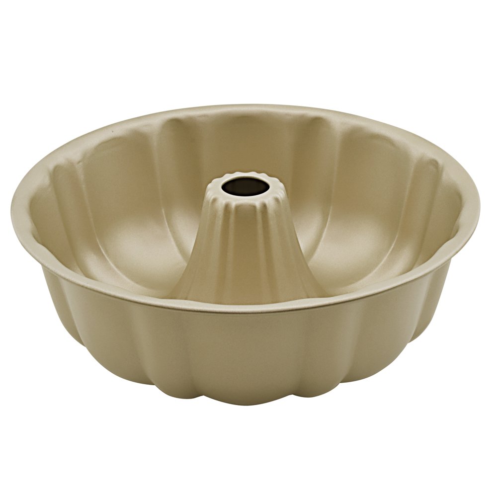 Mainstays Gold Nonstick 12 Cup Fluted Cake Pan, 9.4" x 9.4" x 3.1