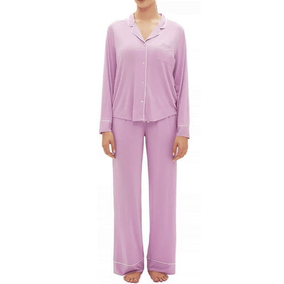 Gap PURPLE ORCHID Women's 2-Pc. Notched-Collar Pajamas Set, US X-Large