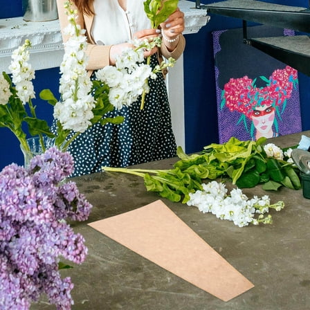 Soimiss Brown Kraft Paper Floral Arrangement Bags for Articles Storage  50Pcs